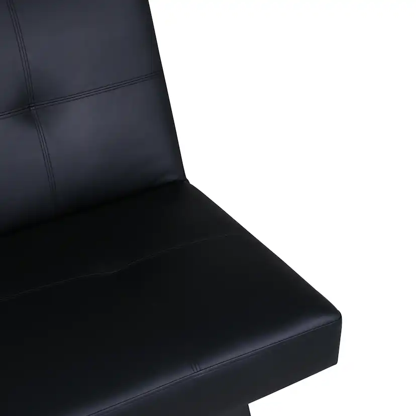 Bäddsoffa Venture Home Bodil Svart Konstläder 2-sitssoffa 180x80x55 cm 1 Sovplats