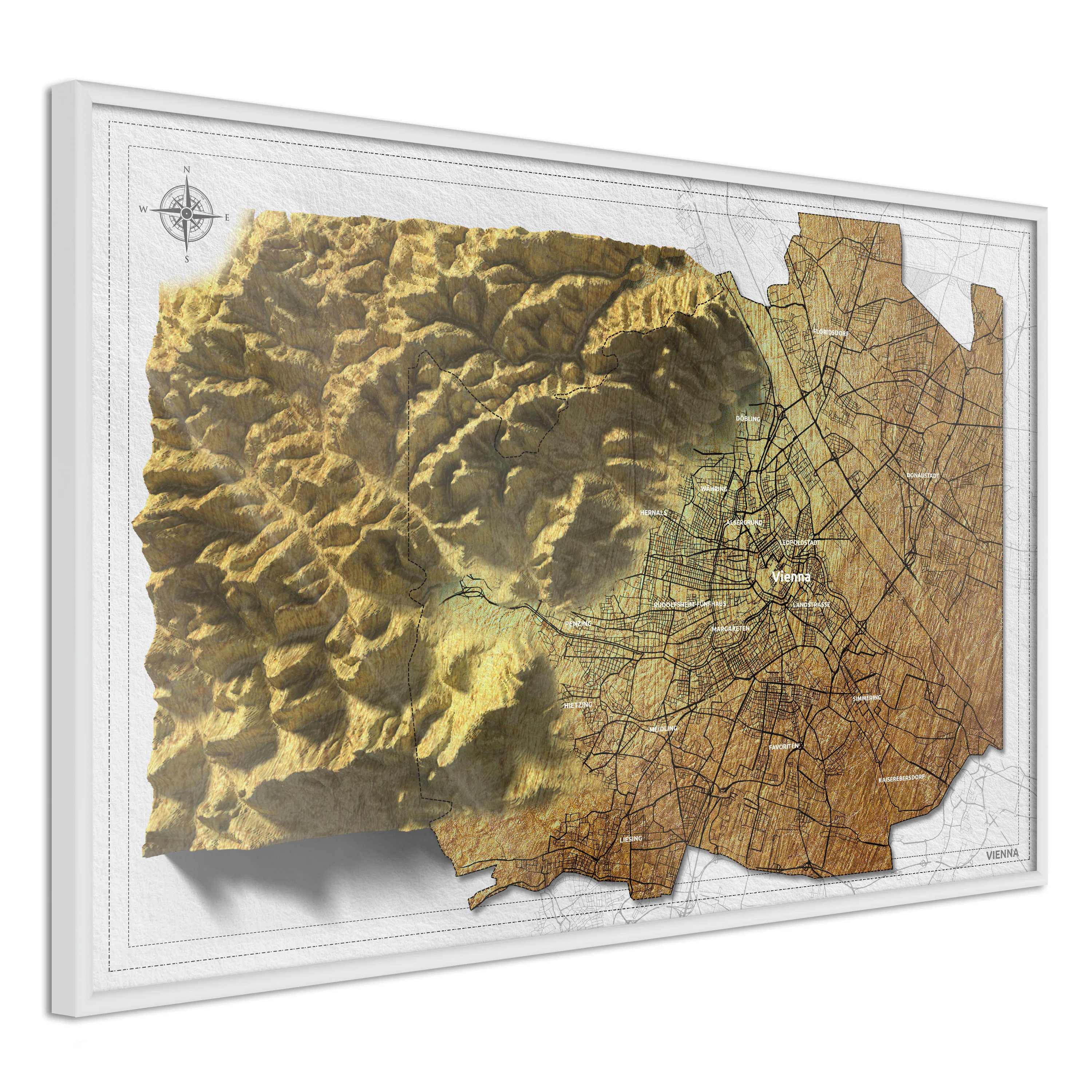 Poster Artgeist Affisch Isometric Map Vienna