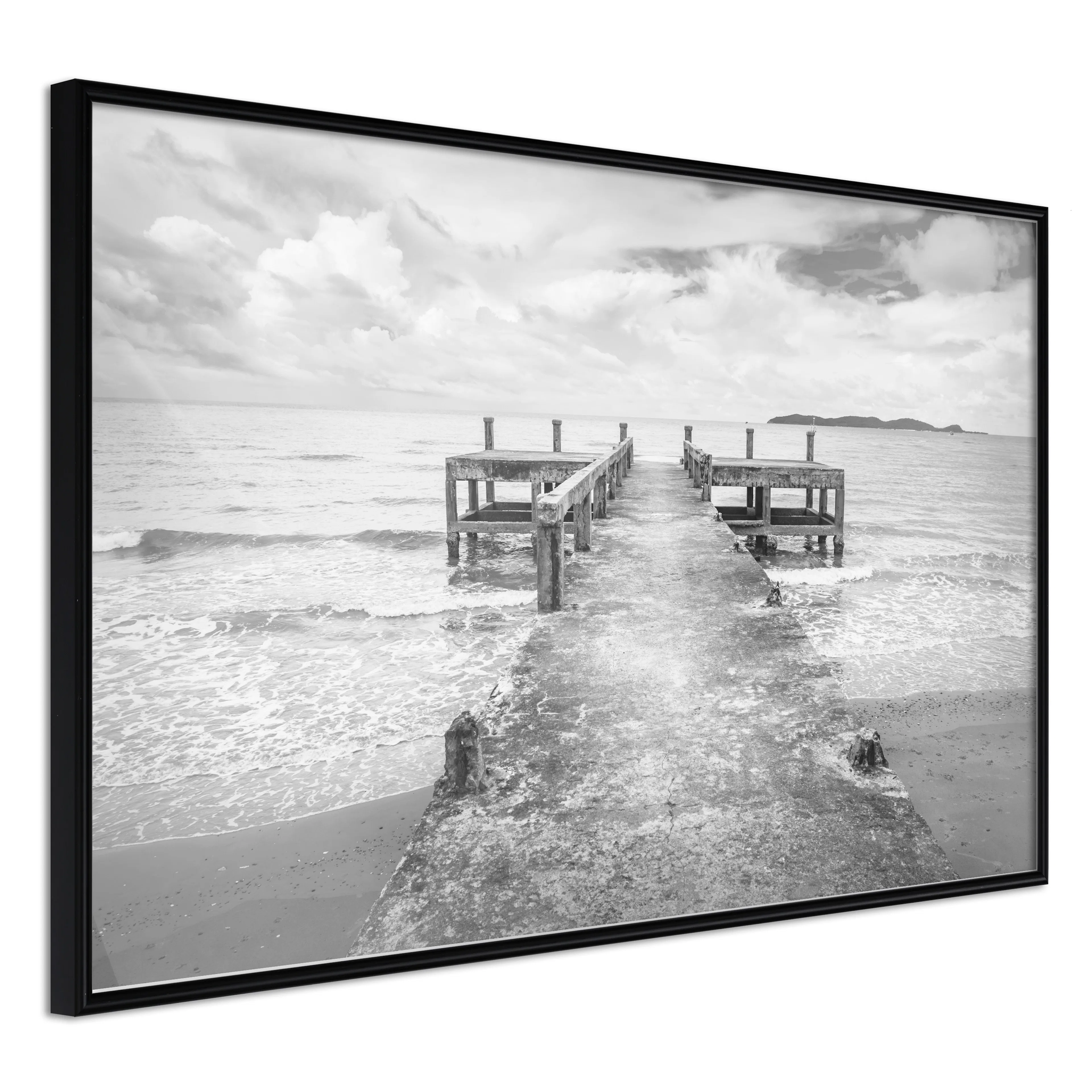 Affisch - Concrete Pier [Poster] 60x40 Svart ram, 60x40 cm
