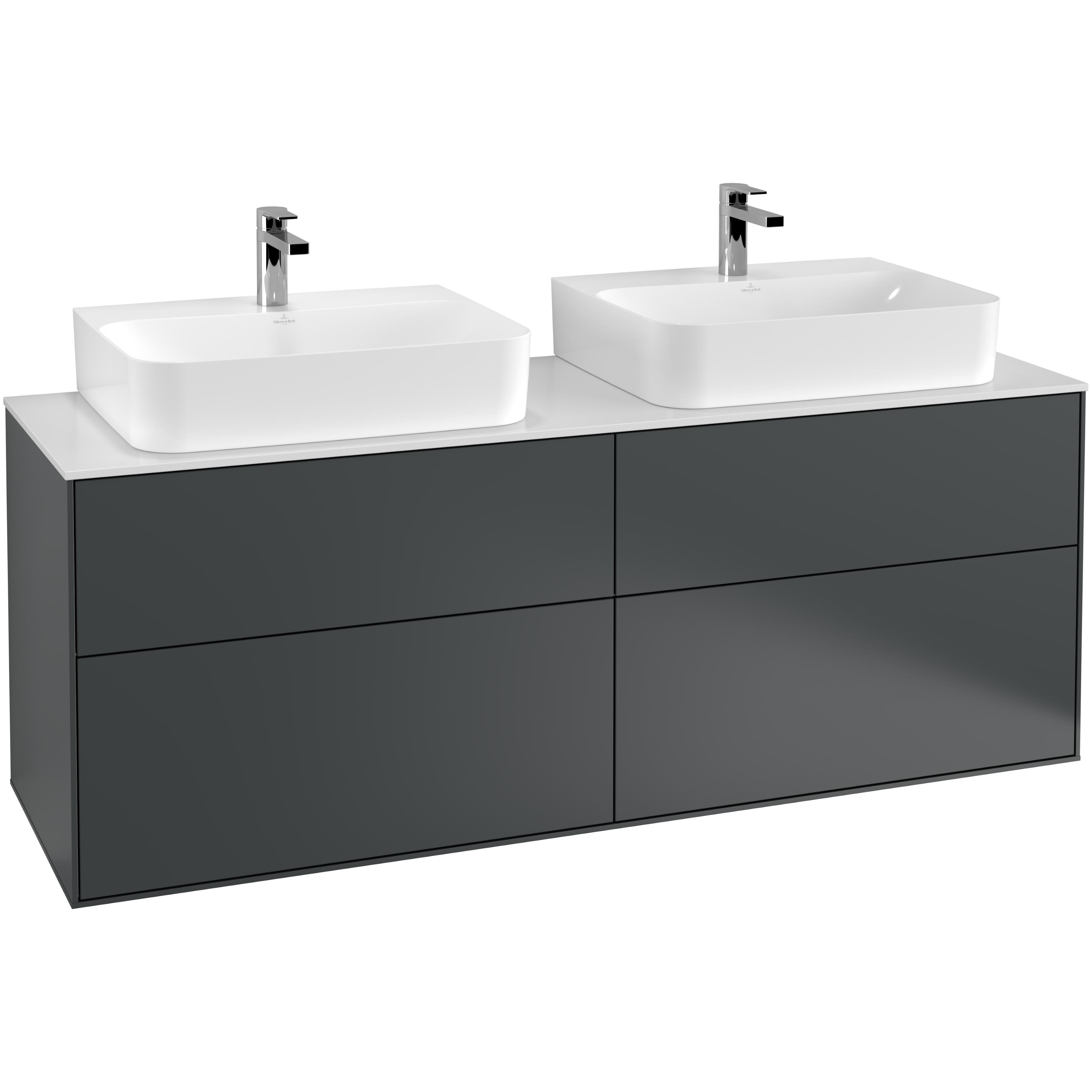 Tvättställsskåp Villeroy & Boch Finion med 4 Lådor och Bänkskiva för Två Tvättställ