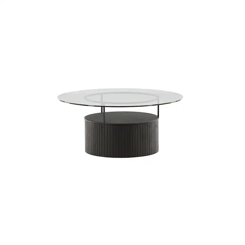 Soffbord Venture Home Bovall Runt Vardagsrumsbord i Svart Ask & Glas