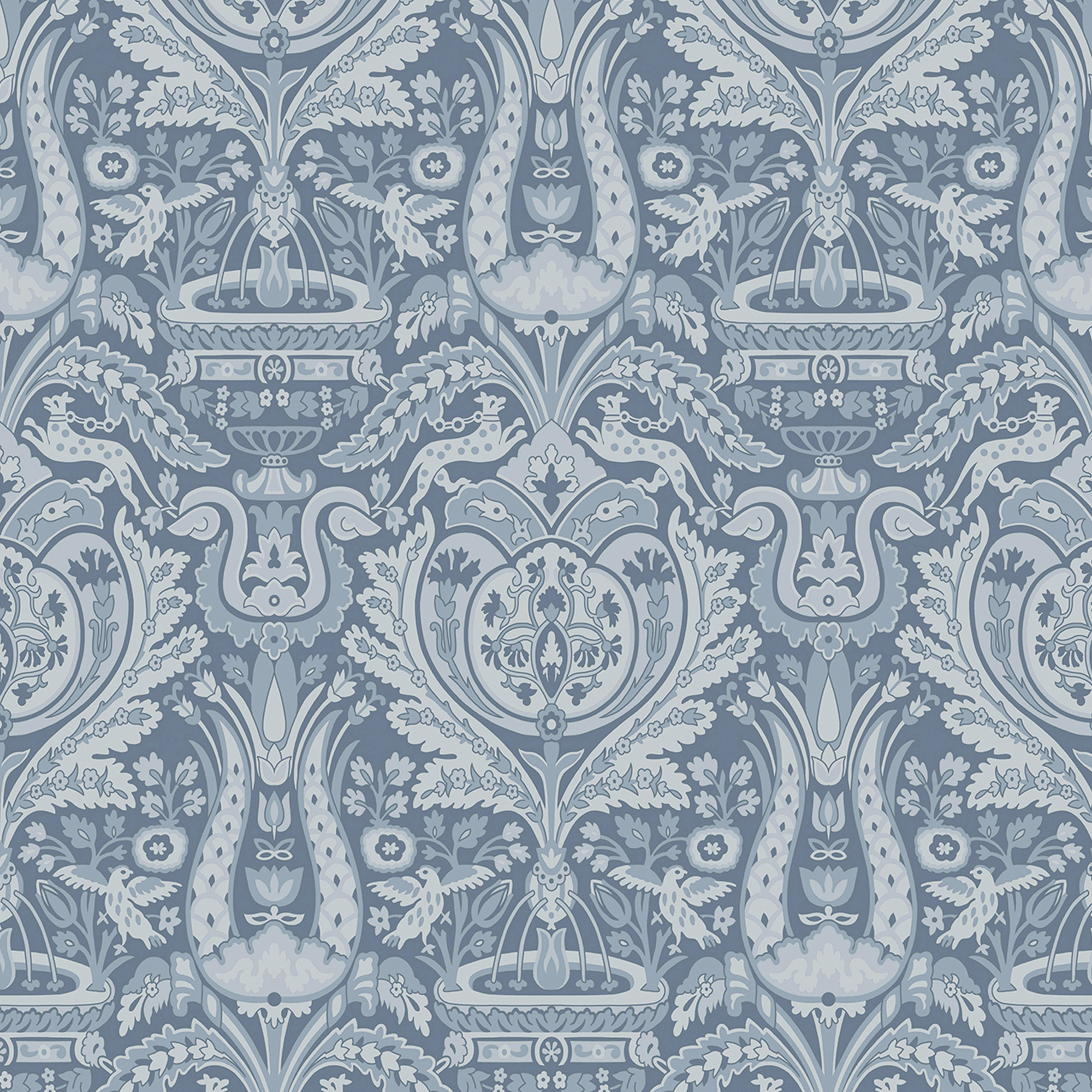 Tapet Laura Ashley Heraldic Damask Dusky Seaspray