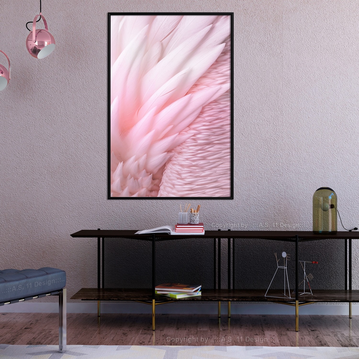 Affisch - Feathers [Poster] 20x30 Svart ram, 20x30 cm