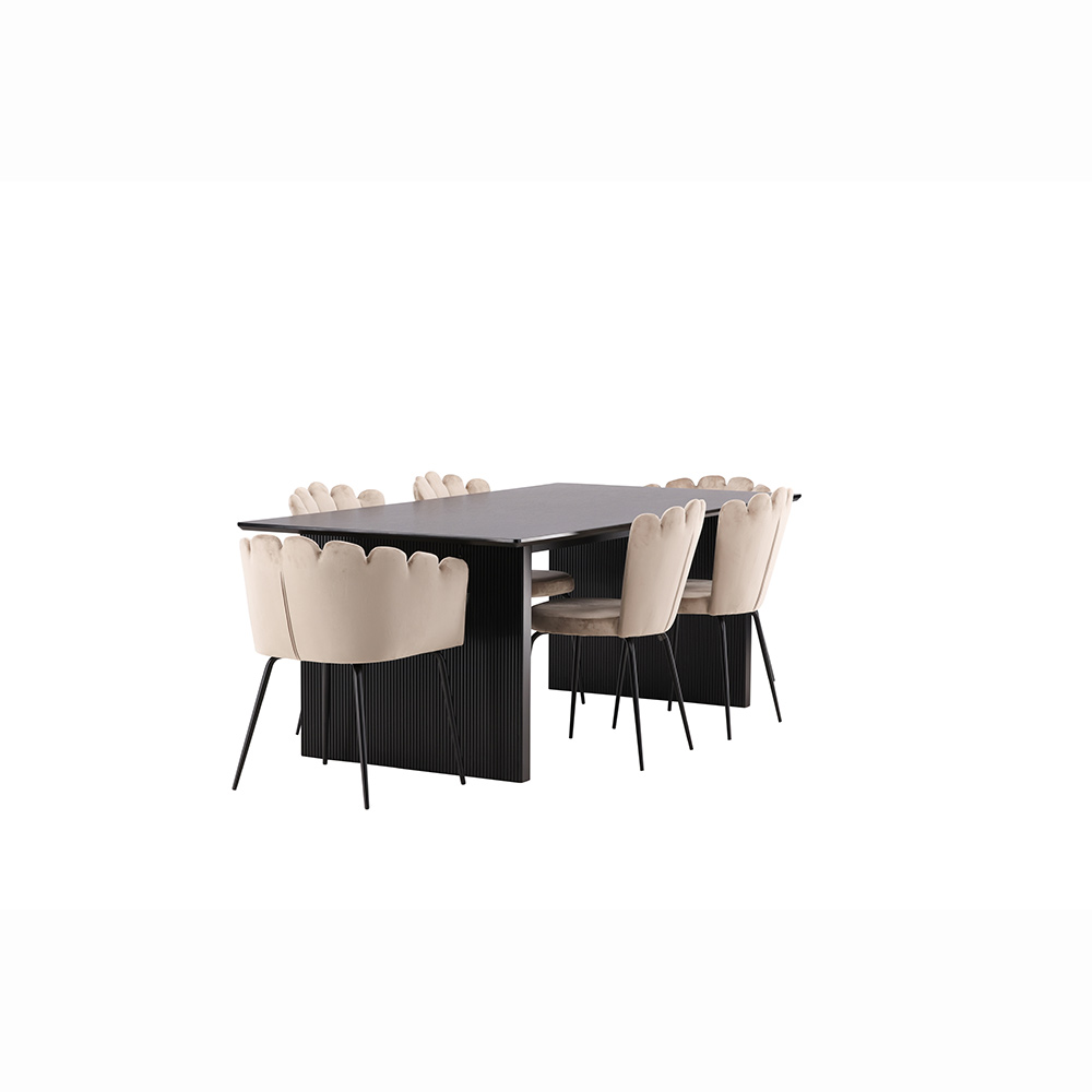 Matgrupp Venture Home Vail med 4 Limhamn Light Stolar