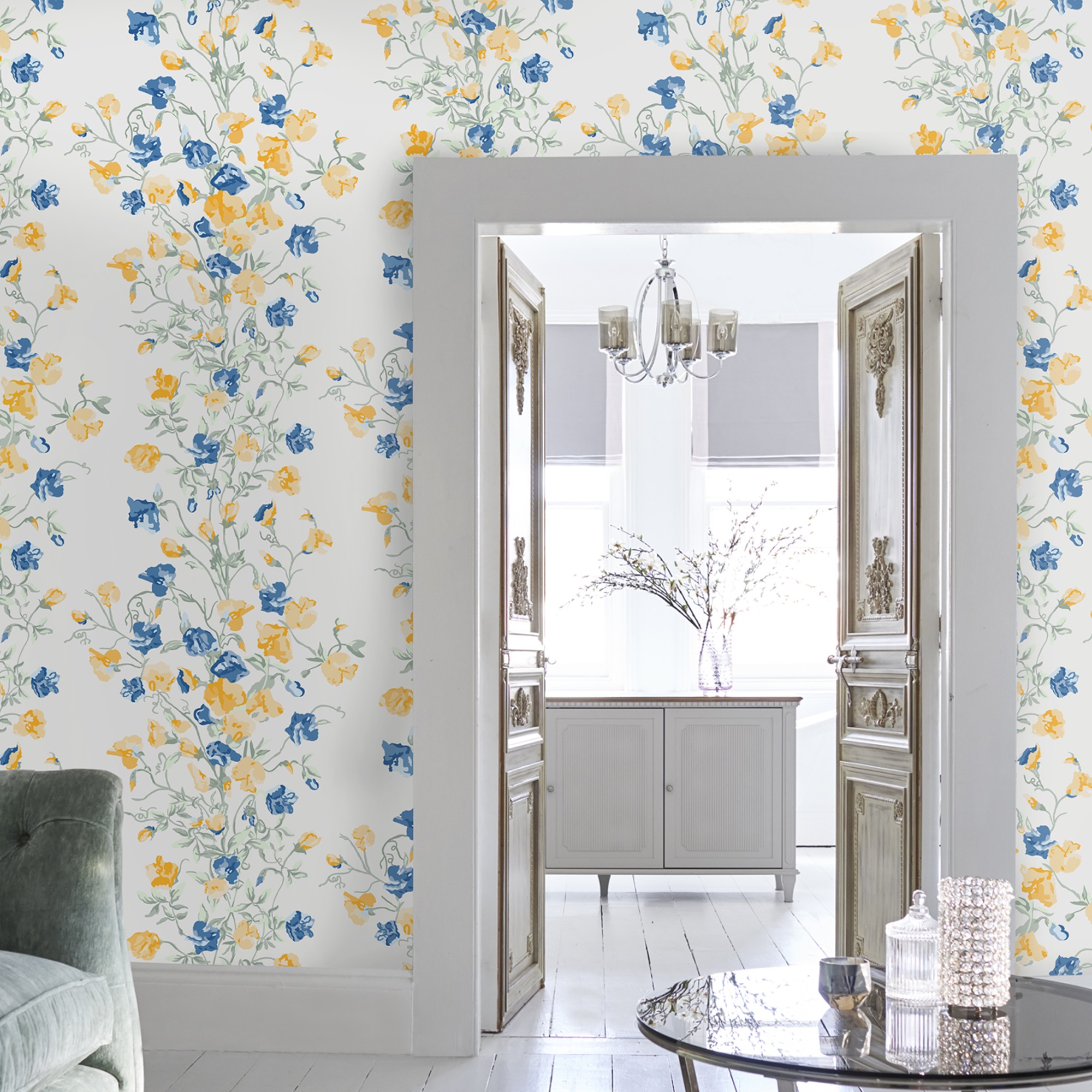 Tapet Laura Ashley Charlotte Guld