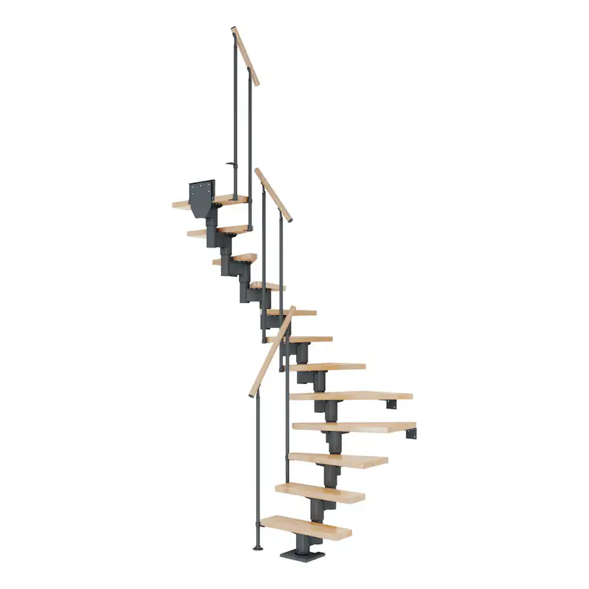 DUBLIN bok 1/2 svängd antracit CLASSIC II räcke 11T 61cm Antracit, LxB: 1210x610 mm