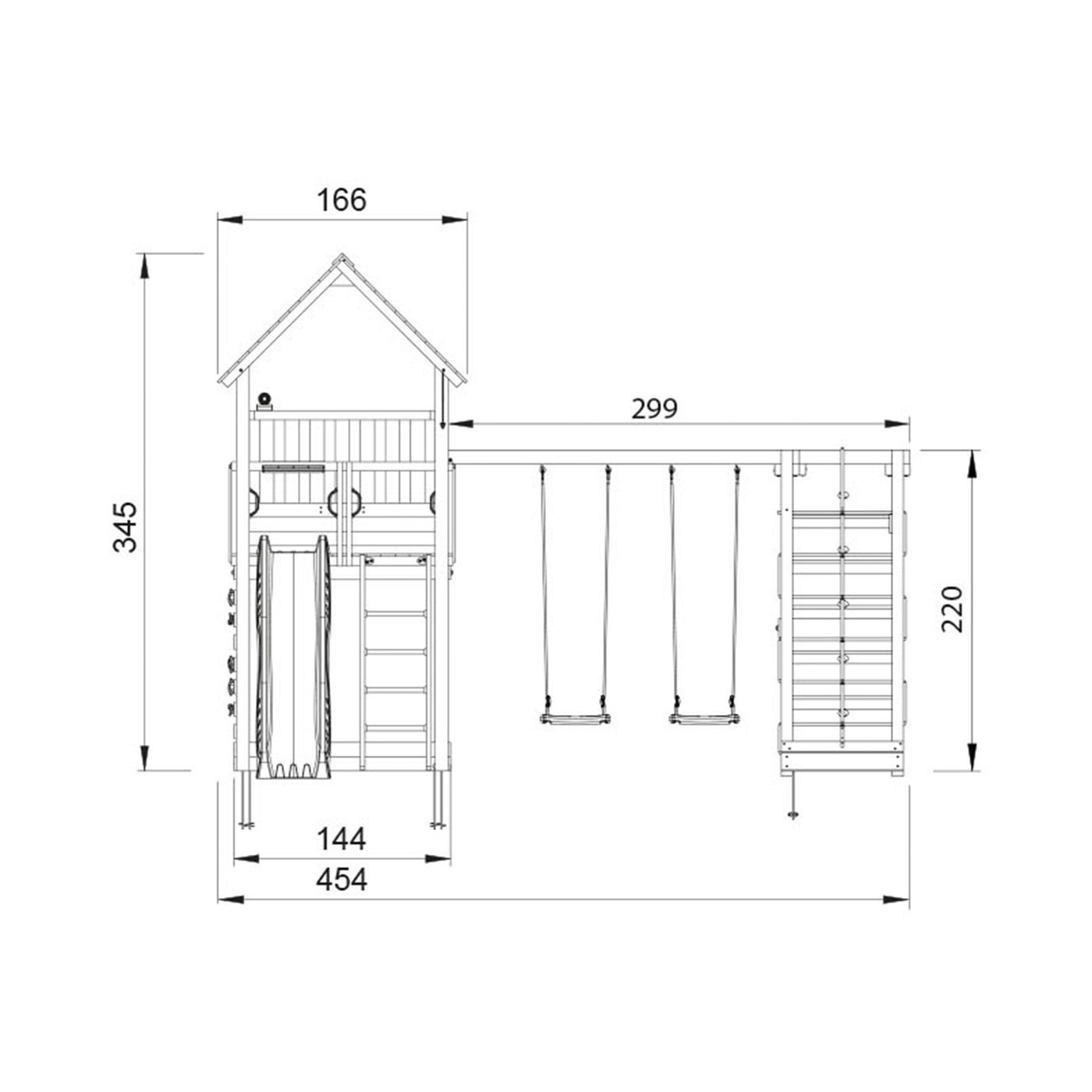 Lektorn Jungle Gym Palace 2.1 Climb Modul 220 Blå Rutschkana & Sand