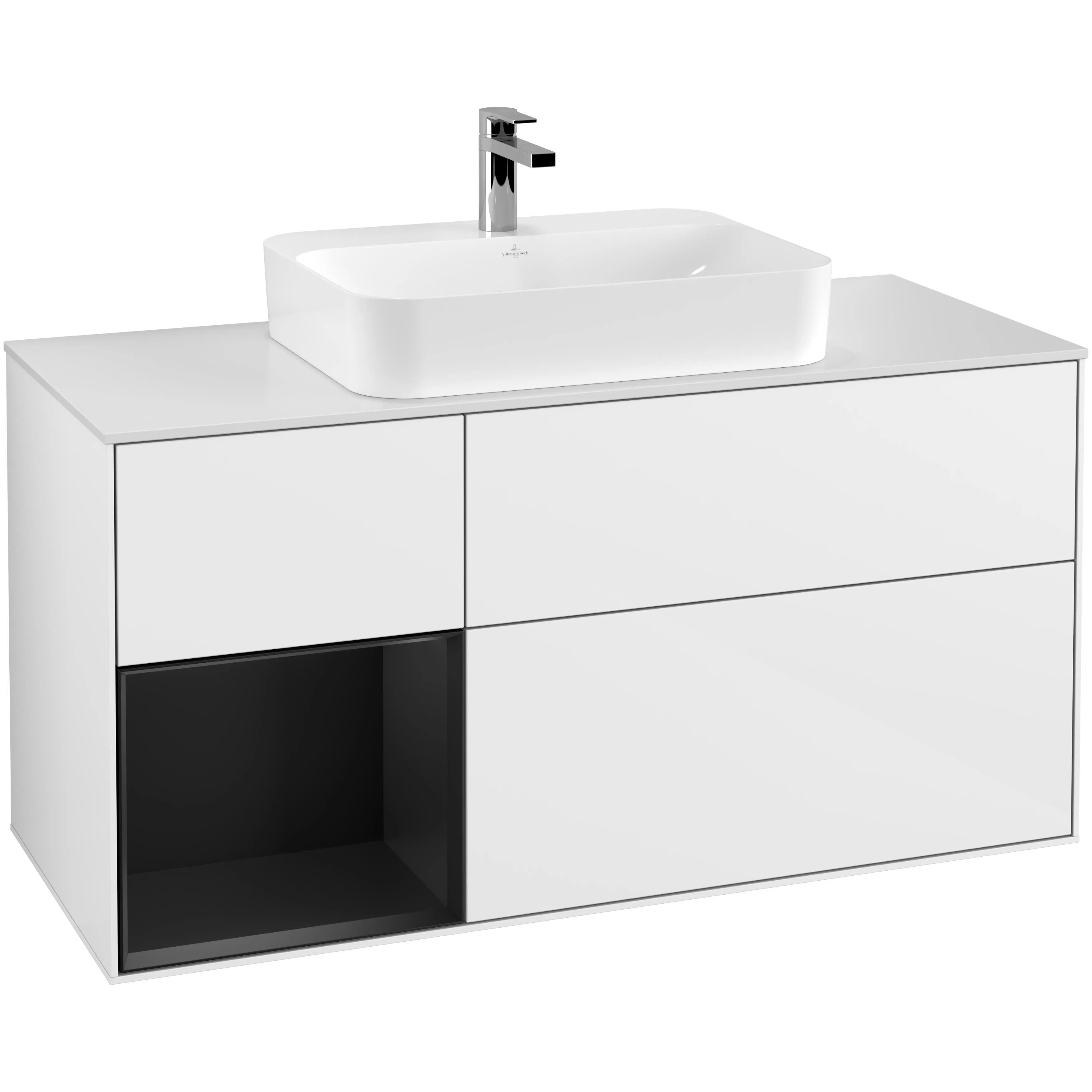 Tvättställsskåp Villeroy & Boch Finion med 3 Lådor Hylla och Bänkskiva för Ytmonterat Tvättställ