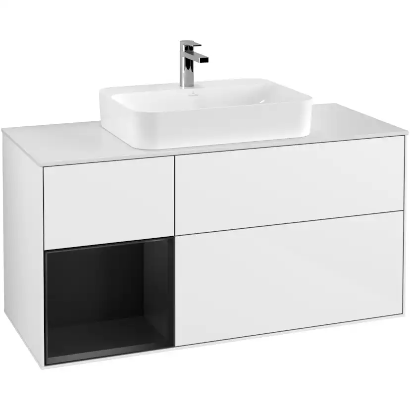 Tvättställsskåp Villeroy & Boch Finion med 3 Lådor Hylla och Bänkskiva för Ytmonterat Tvättställ