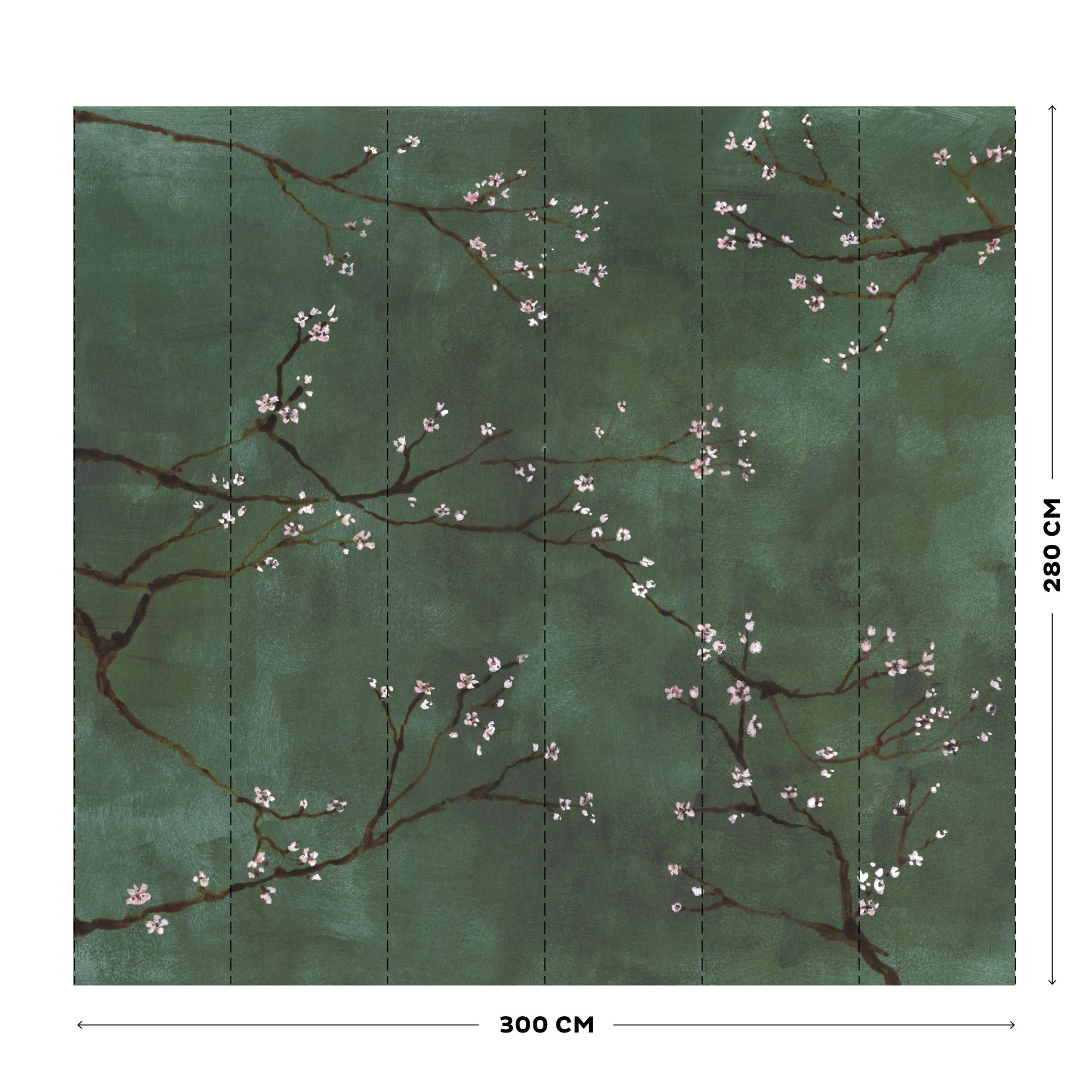 Fototapet Art For The Home Kinesisk Blommor Grön 280x300cm