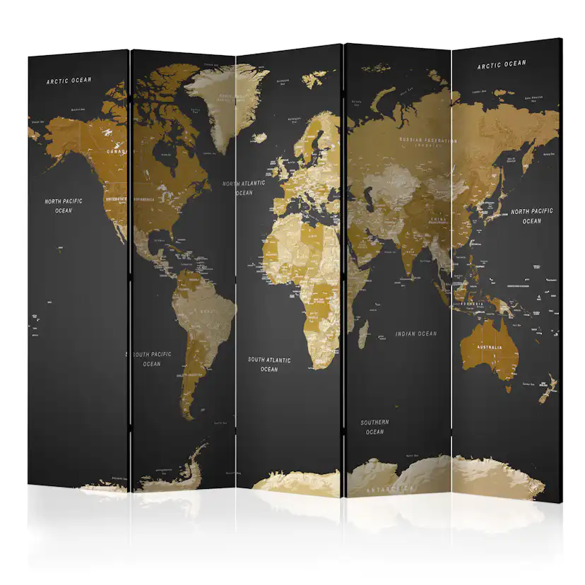 Rumsavdelare Arkiio World Map on Dark Background 225x172 cm