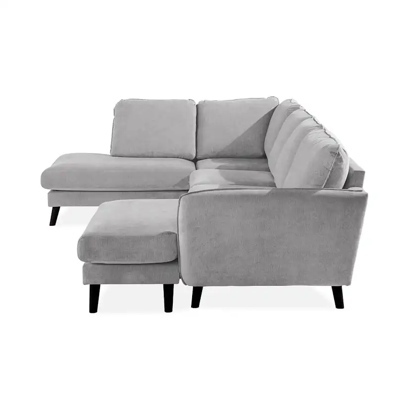 Trend Lyx U-soffa med Divan Höger Ljusgrå