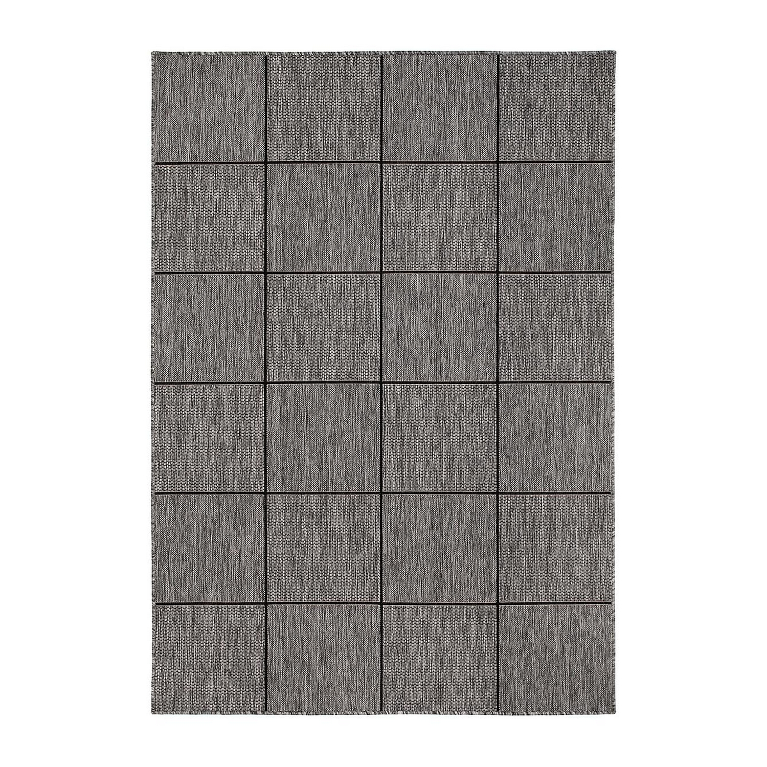 Flatvävd Matta KM Carpets Madrid Square Grå/Svart