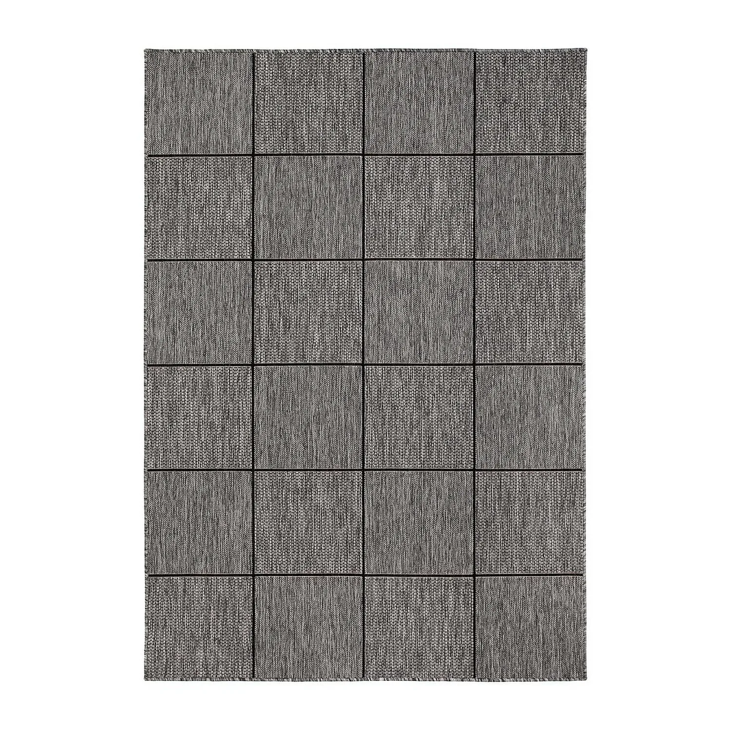 Numancia Square Flatvävd Matta 160x230 Grå/Svart, Mått: 160x230 cm