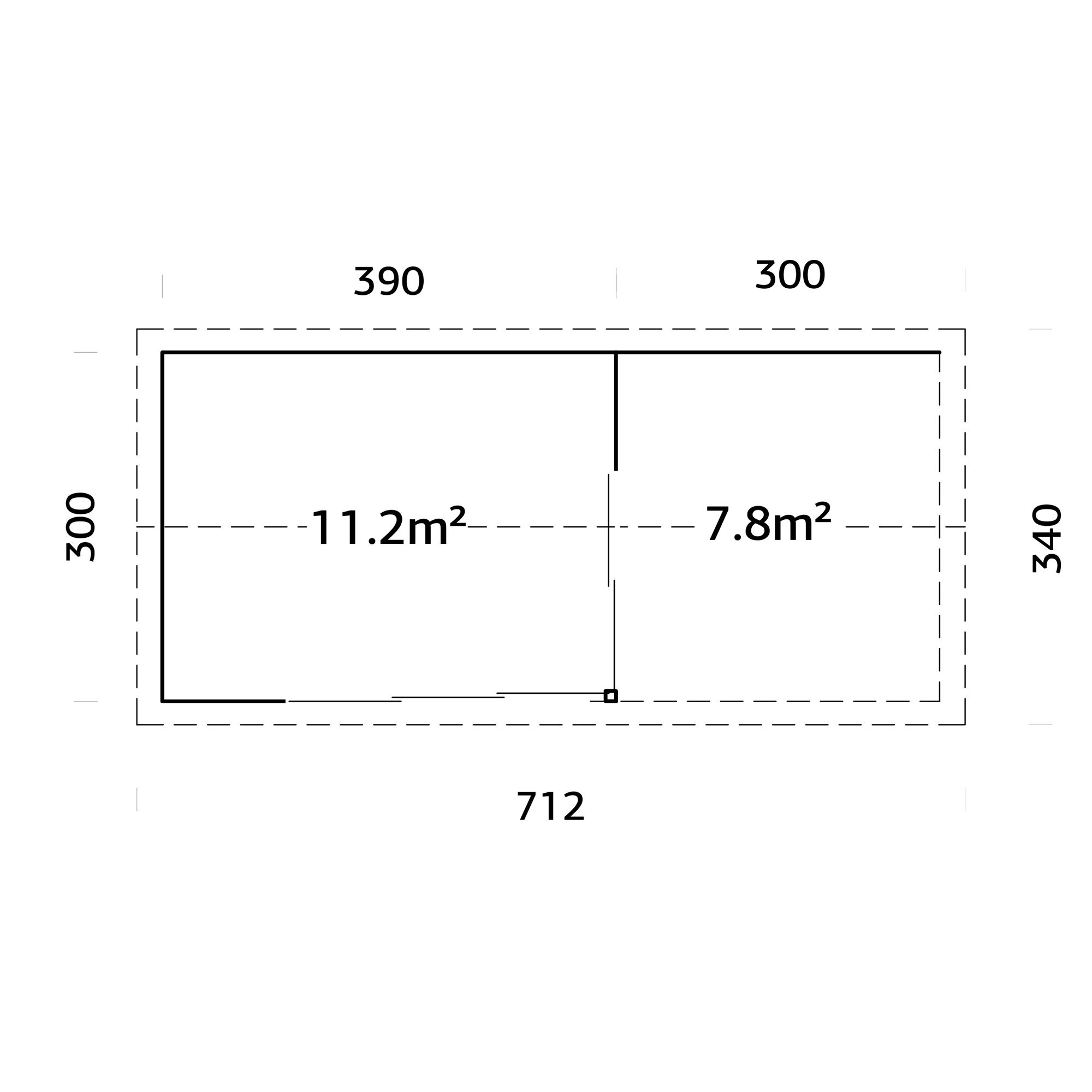 Amanda 11,2+7,8 m2 Slide PNT9016A1 Målad vit RAL9016 + antracit RAL7016, Slide 1-lagers glas