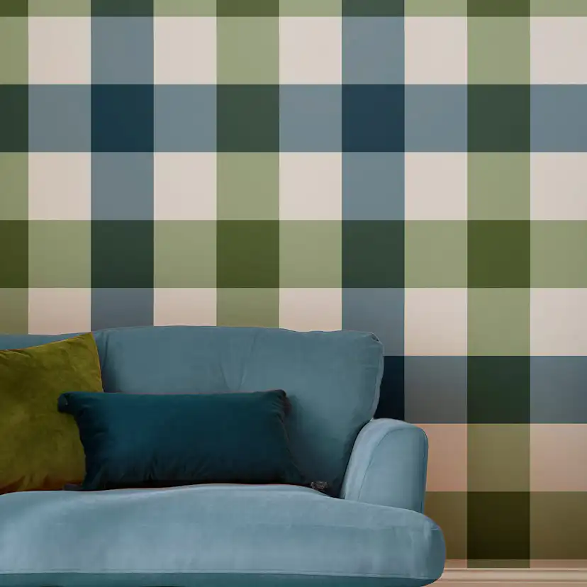 Tapet Joules Jumbo Gingham Garden Greens