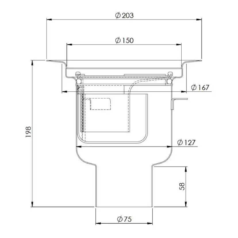 Golvbrunn Purus Balder 75 P Ø150 mm