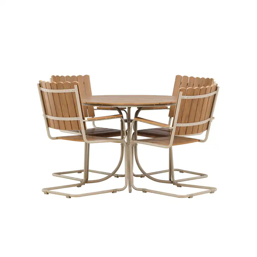 Holmsund Dining Set - Beige / Polywood Beige