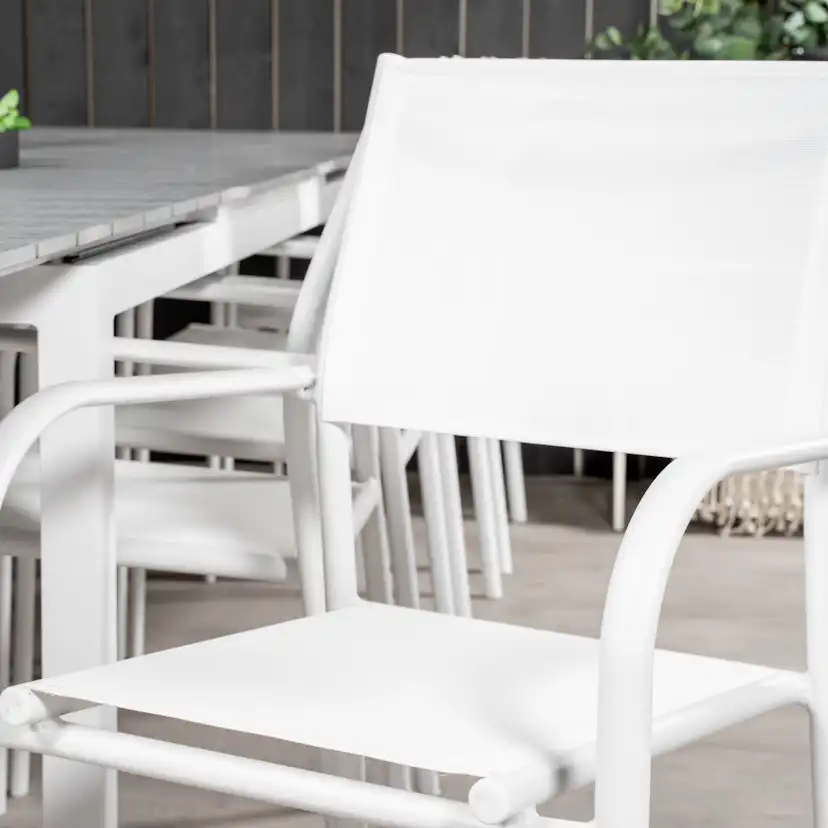 Levels Dining Table 224/324*100 - White Alu / Grey Aintwood Vit/Grå
