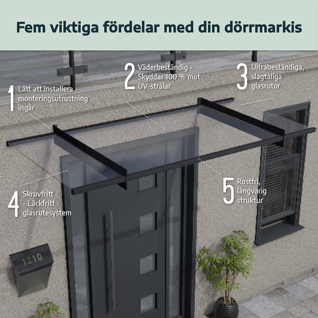 Entrétak Canopia by Palram Sophia XL Grå Klar 1,4 X 7 m