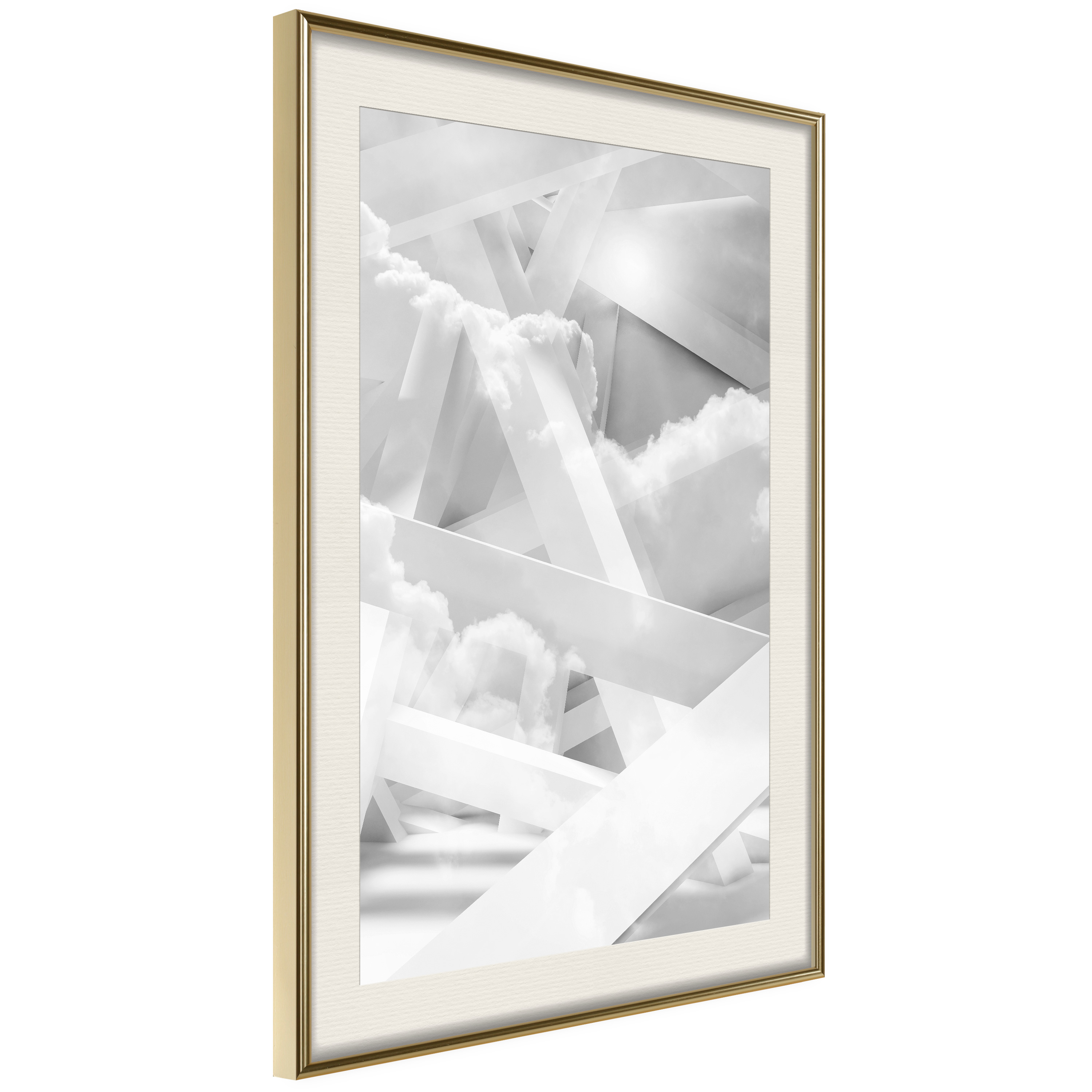 Affisch - Sky-High Construction [Poster] 40x60 Guld ram med passepartout, 40x60 cm