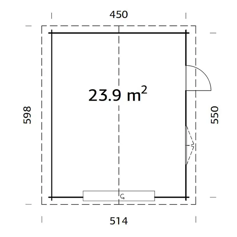 Garage Palmako Roger 23,9 m2 med Takskjutport
