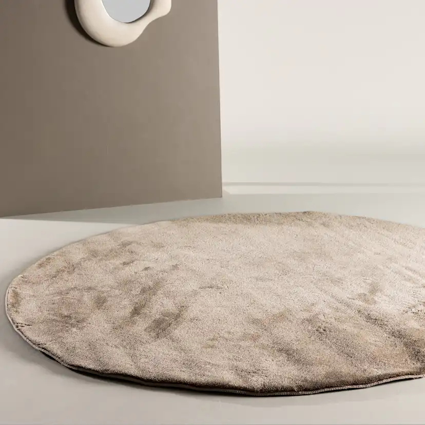 Blanca Polyester - 200*200- -Round-Beige Beige