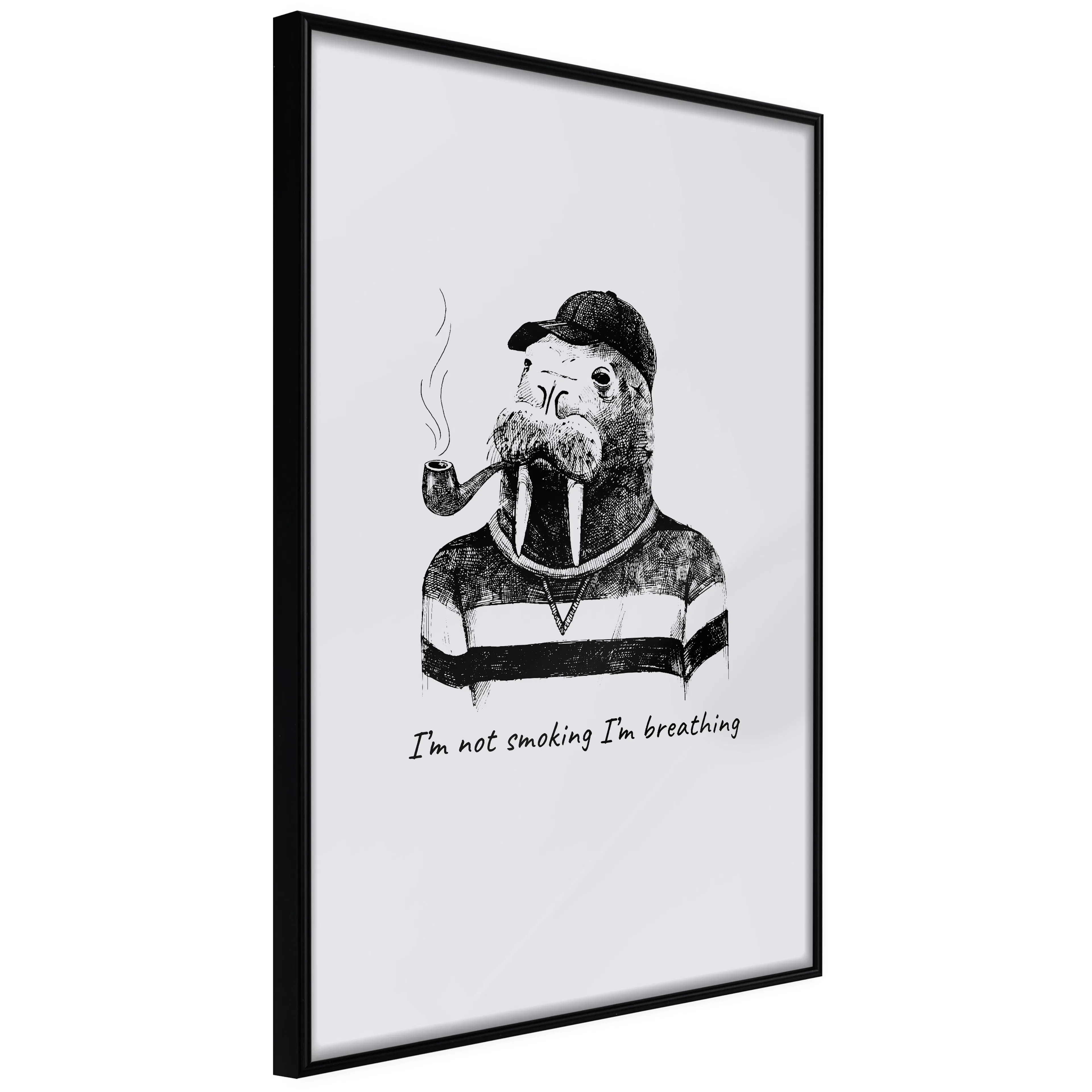 Affisch - I'm Not Smoking. I'm Breathing [Poster] 40x60 Svart ram, 40x60 cm