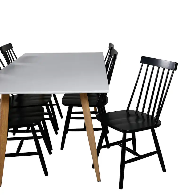 Polar Dining Table - 180*90*H75 - White / Oak, Lönneberga Wi Svart/Vit