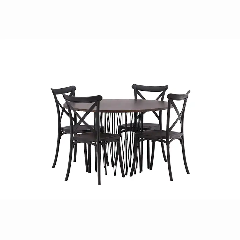 Matgrupp furniture/fashion Stone Rund med 4 Crosett Stolar