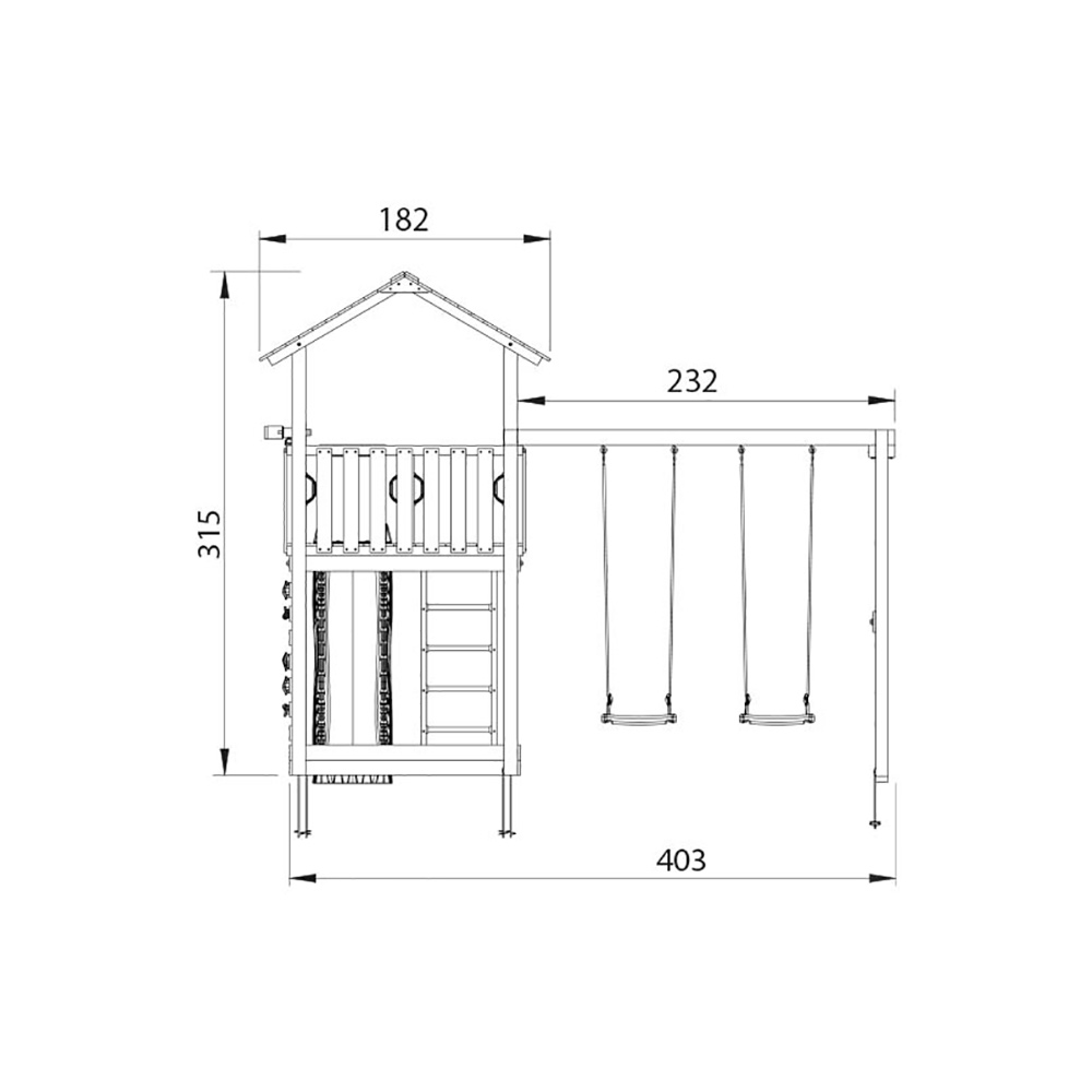 Lektorn Jungle Gym Chalet 2.1 Lektorn Blå Rutschkana