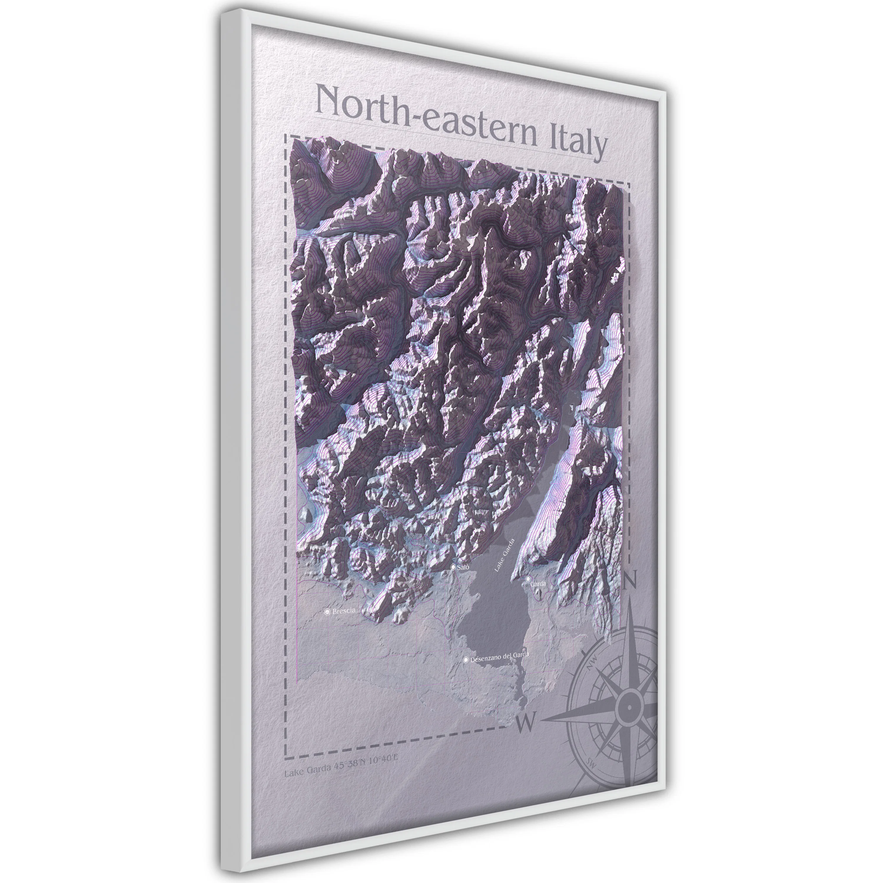 Poster Artgeist Affisch Isometric Map North-Eastern Italy