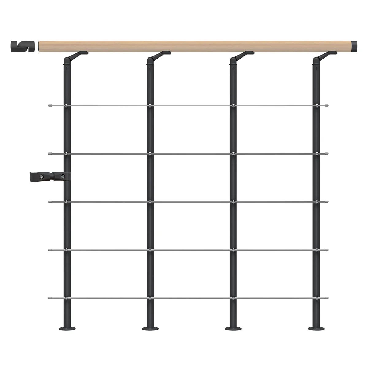 Skyddsräcke STYLE6 ek vit oljad start svart Svart