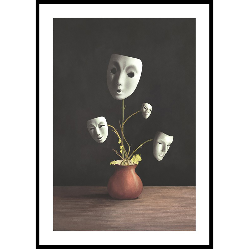 Poster Gallerix Plant With Theatrical Masks
