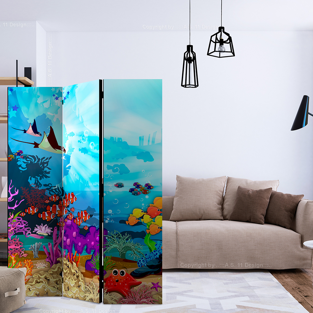 Rumsavdelare Skärmvägg Arkiio Colourful Fish 135x172 cm