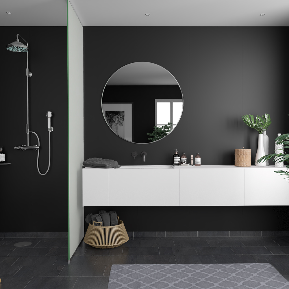 Våtrumsskiva Fibo Black 2024-M00 S