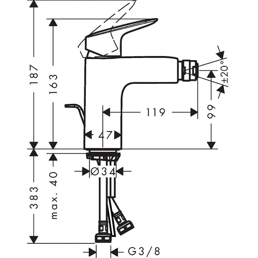 Bidéblandare Hansgrohe Logis