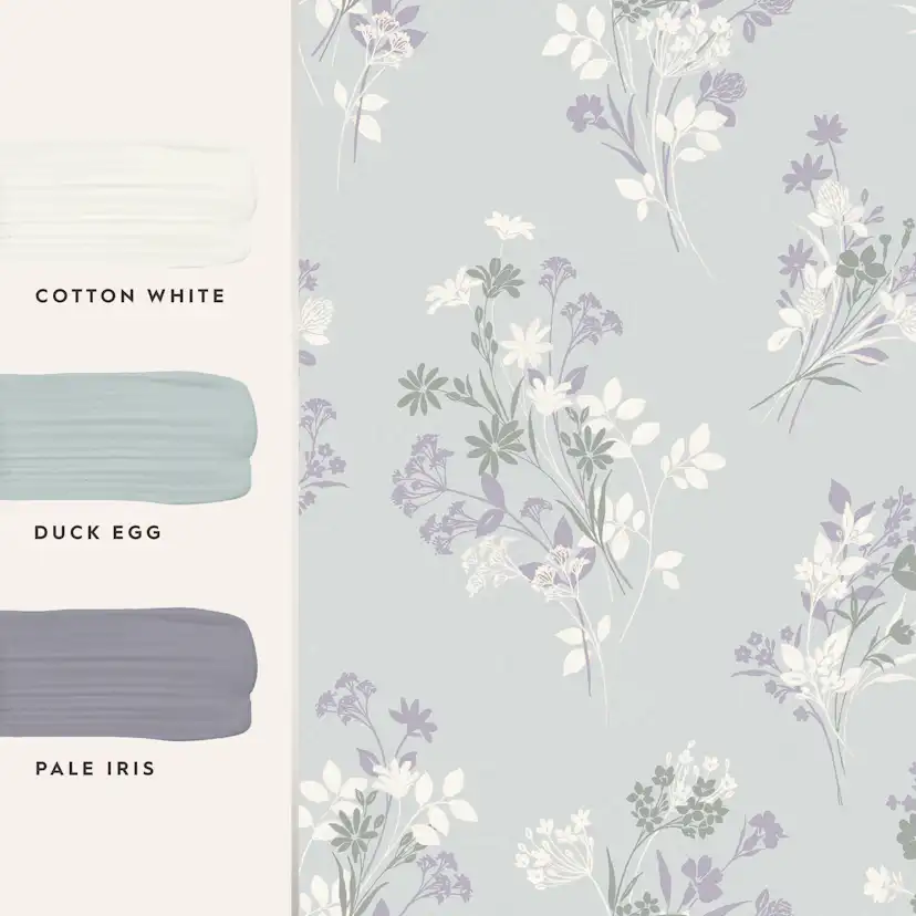 Tapet Laura Ashley Igerna Pale Duck Egg Blå 119857