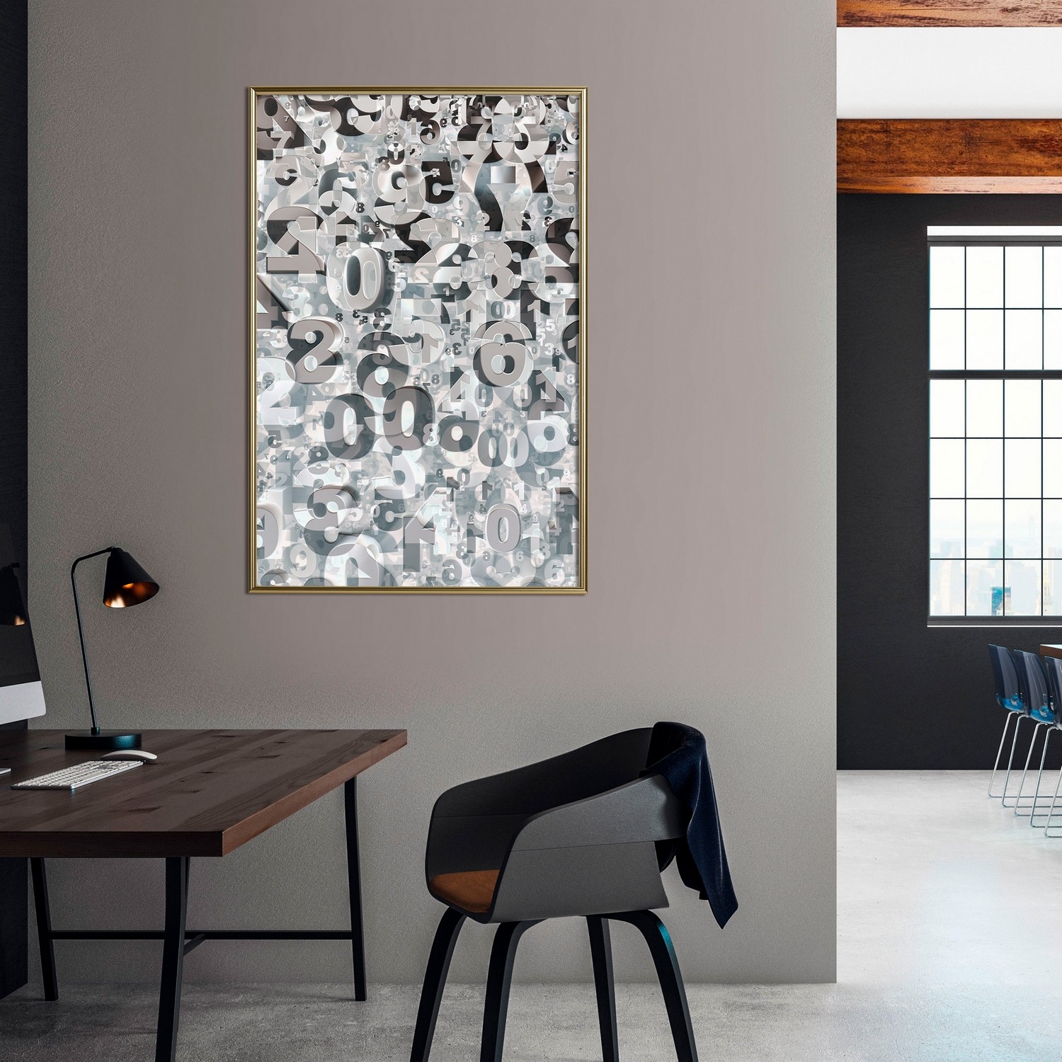 Affisch - Numerology [Poster] 40x60 Guld ram, 40x60 cm
