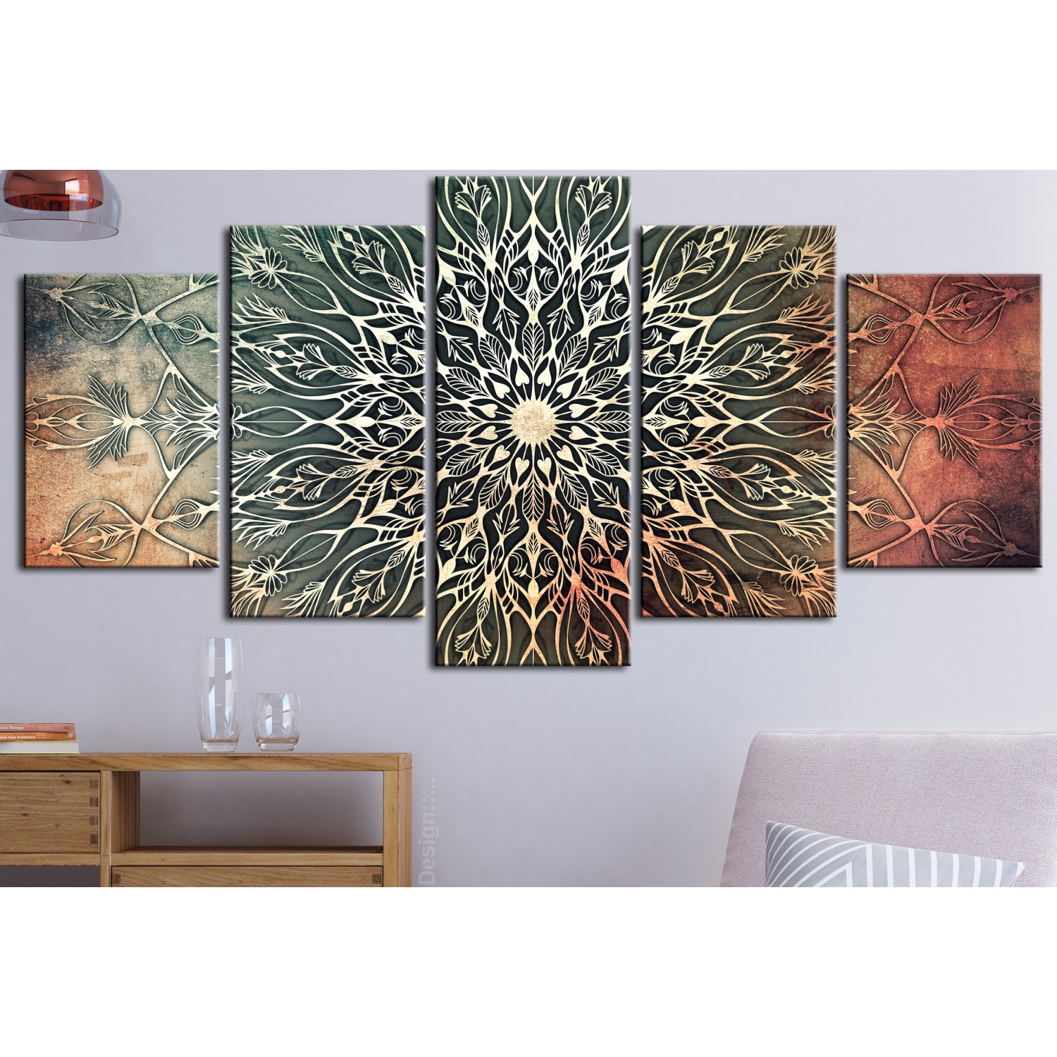 Tavla Arkiio Center Wide Green 5 delar