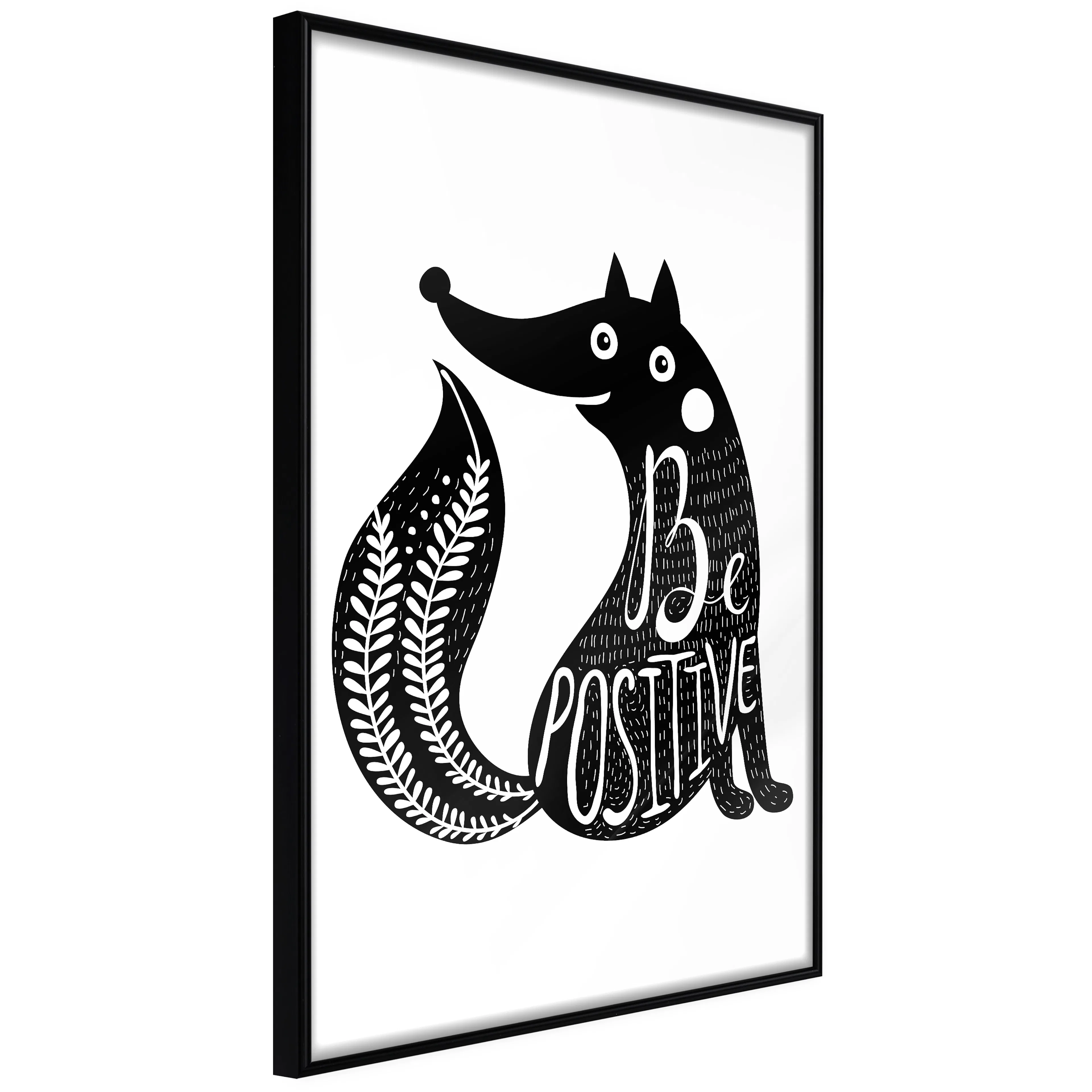Affisch - Be Positive [Poster] 40x60 Svart ram, 40x60 cm