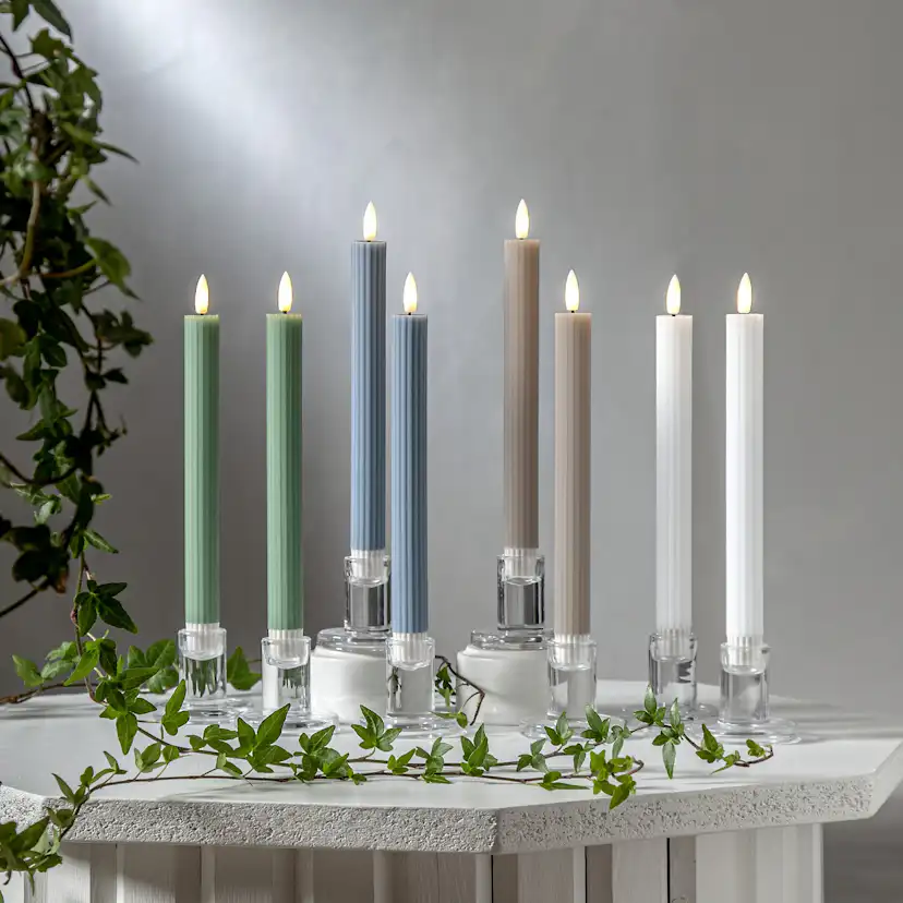 LEDAntikljus2p Flamme Stripe Beige