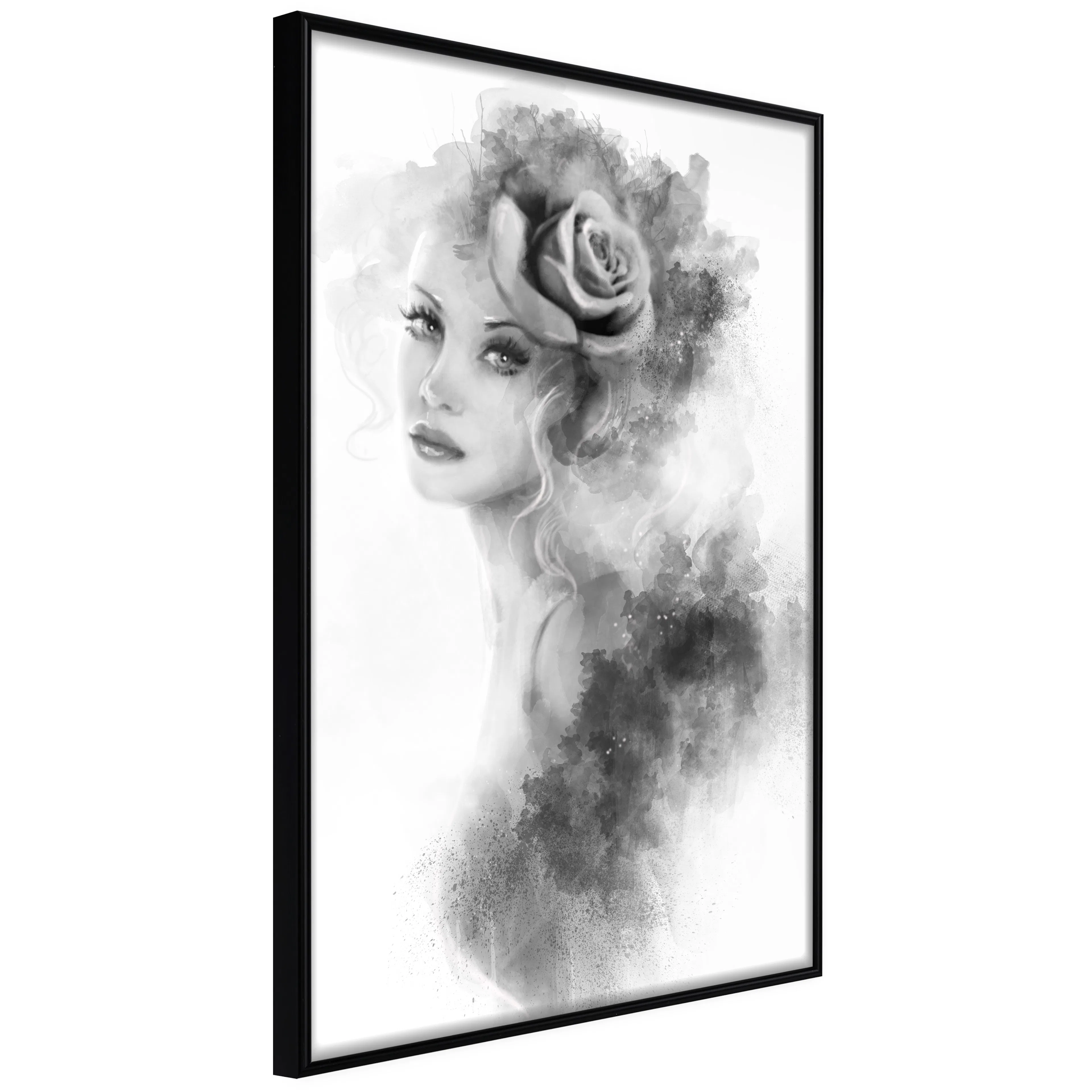 Affisch - Watercolor Portrait [Poster] 40x60 Svart ram, 40x60 cm