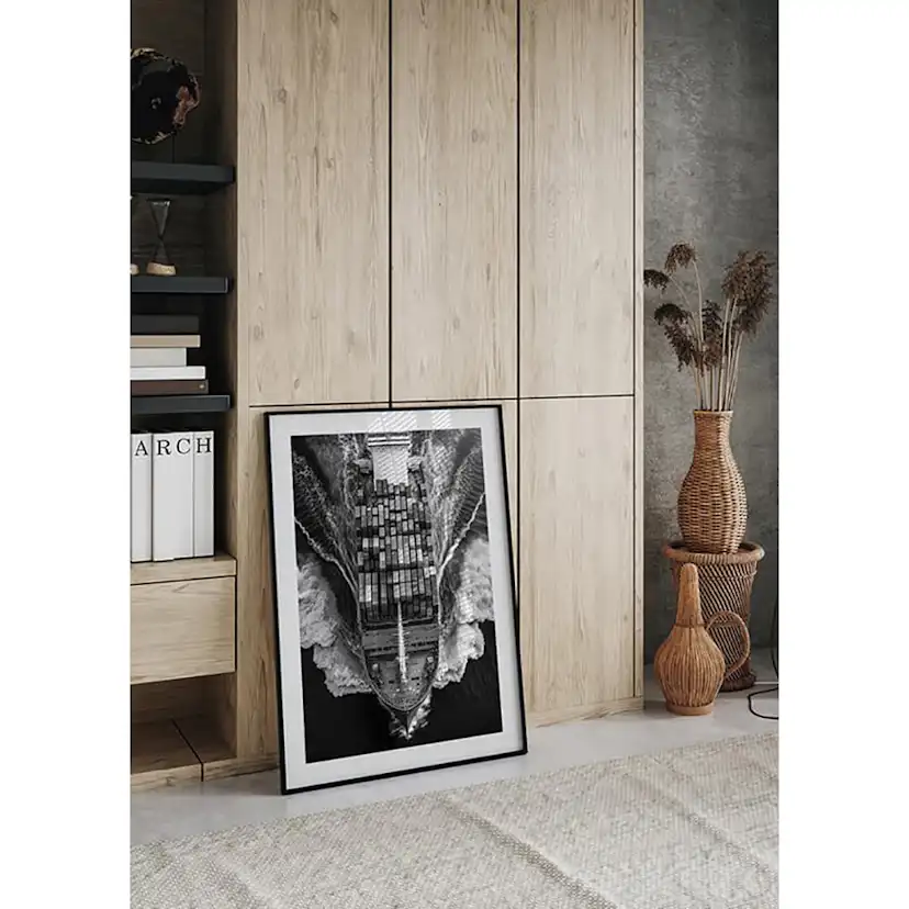 Poster Gallerix Cargo Ship BW
