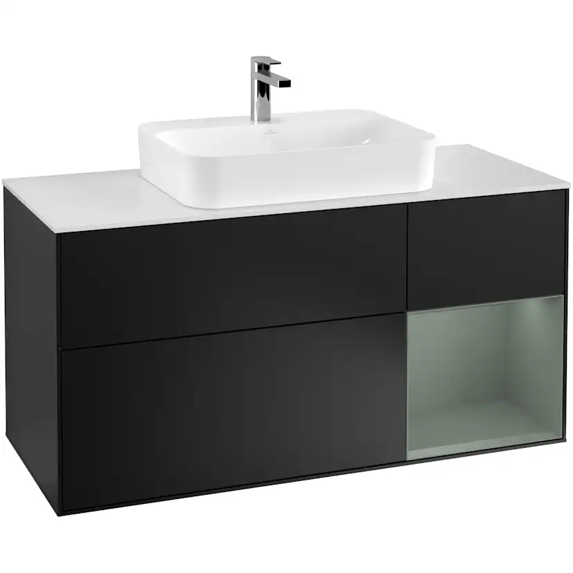 Tvättställsskåp Villeroy & Boch Finion med 3 Lådor Hylla och Bänkskiva för Ytmonterat Tvättställ