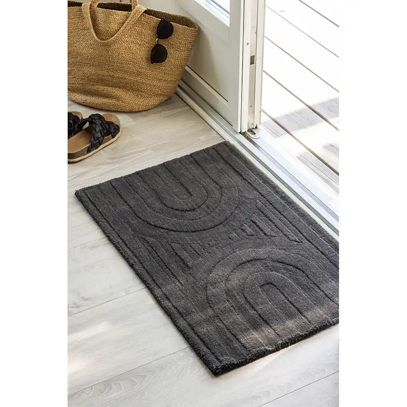 Nora Wool - 50*80-Rectangular-Charcoal Mörkgrå