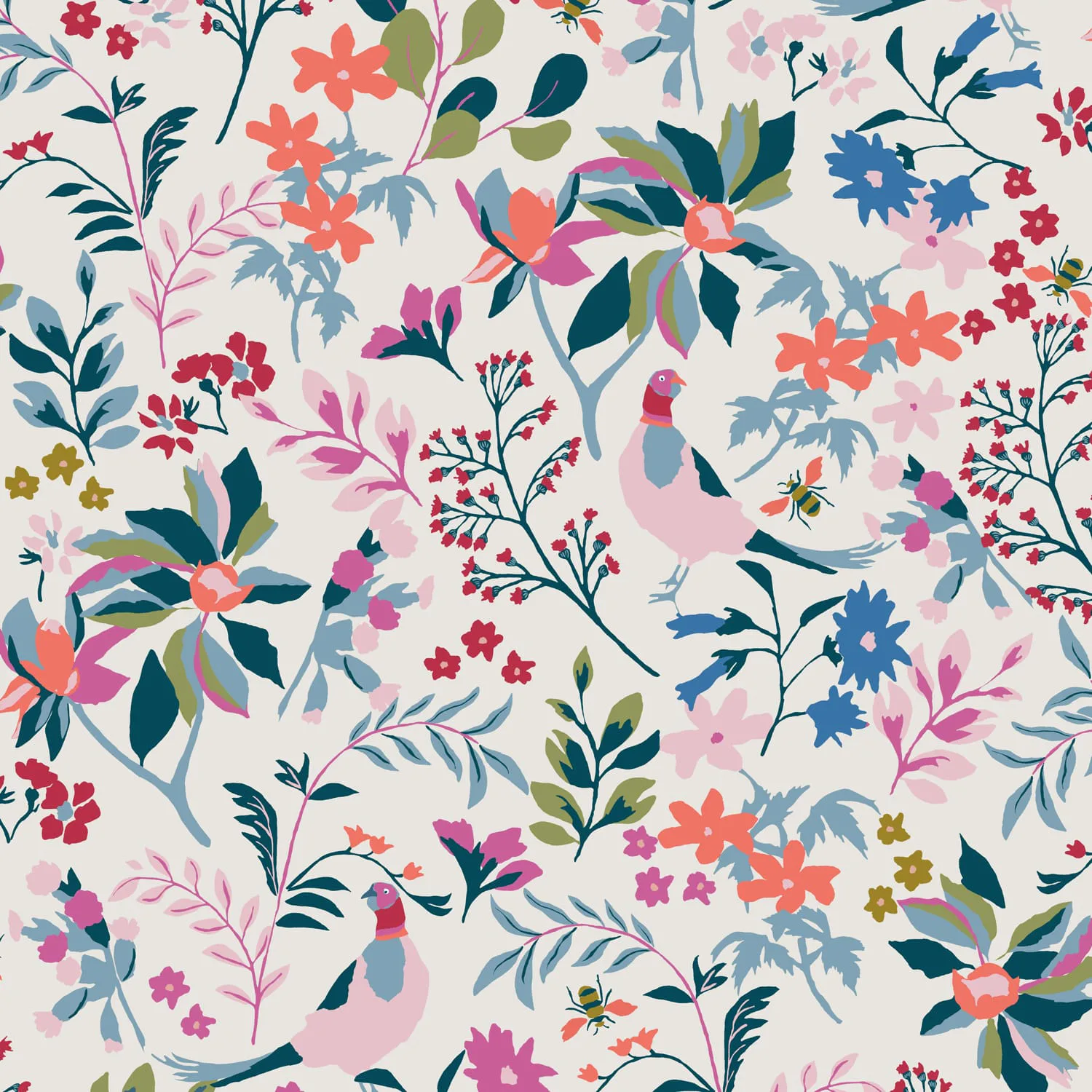 Tapet Joules Fields Edge Floral Antique Crème