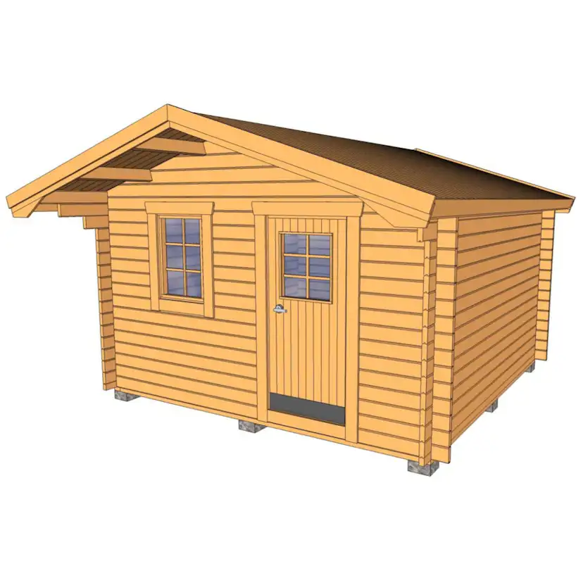 Friggebod Baseco Nalo 15 m² Timrad Stuga med Sadeltak