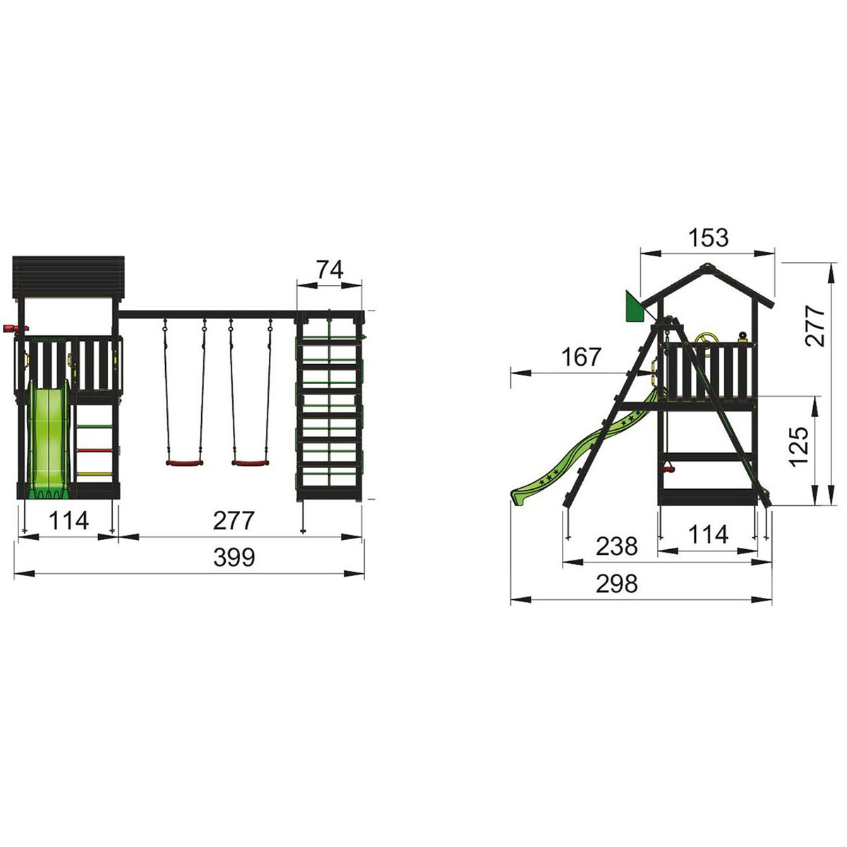 Lektorn Jungle Gym Casa Komplett Inkl Climb Module Xtra och Rutschkana