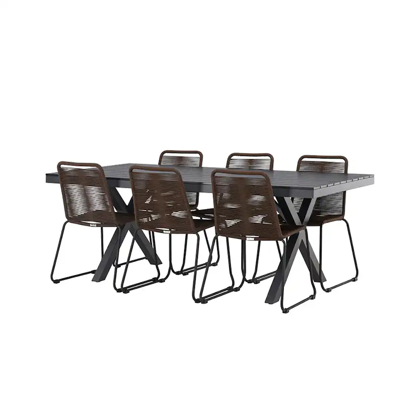 Matgrupp Venture Home Garcia Bord med 6 Lindos Stolar